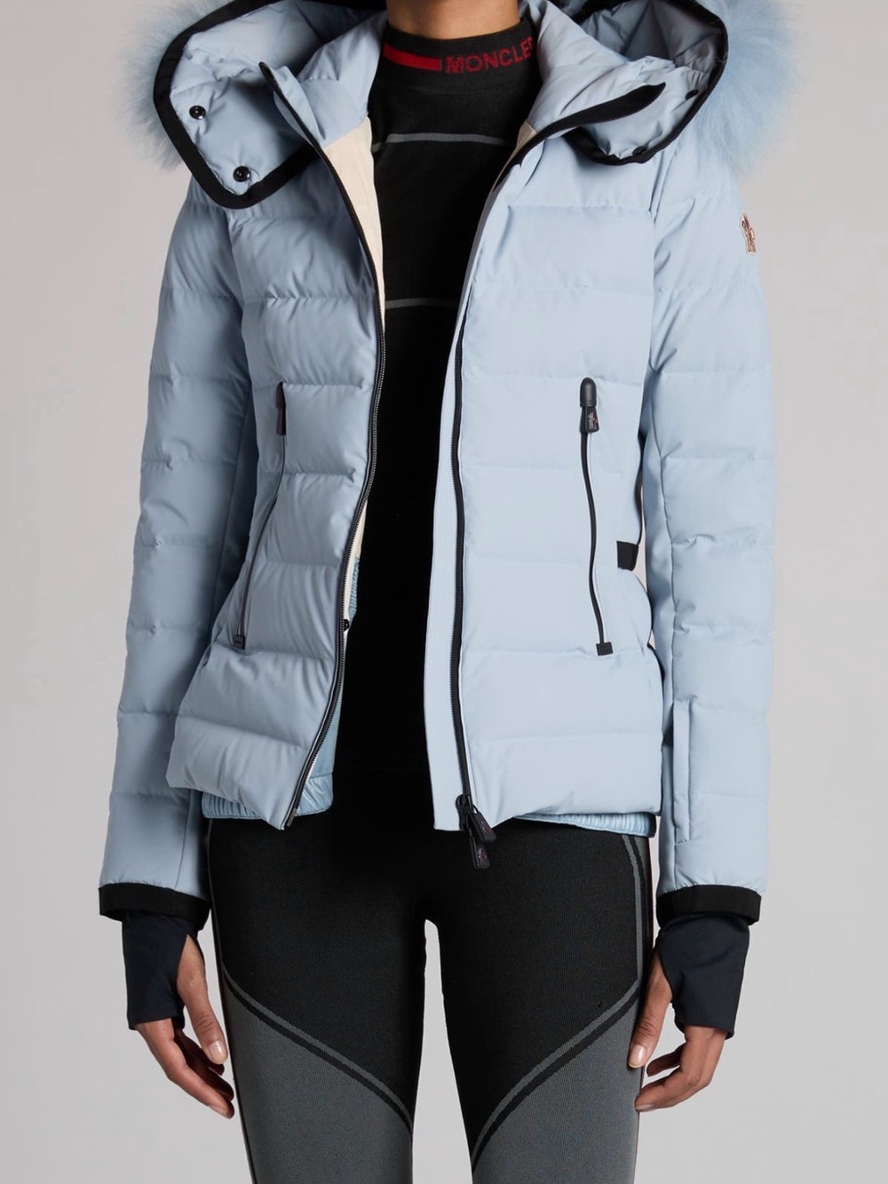 Moncler Grenoble Lamoura Down Ski Jacket Light Blue Size 1 NWT